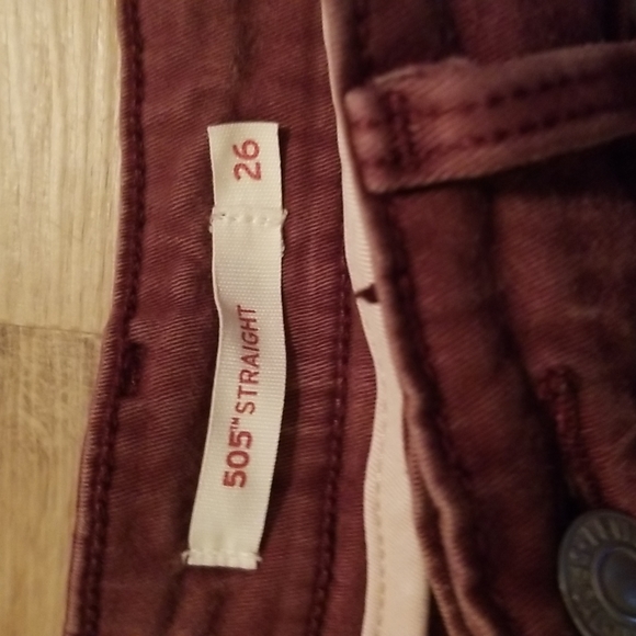 Levi's 505 Straight Leg Red Jeans - Picture 3 of 5